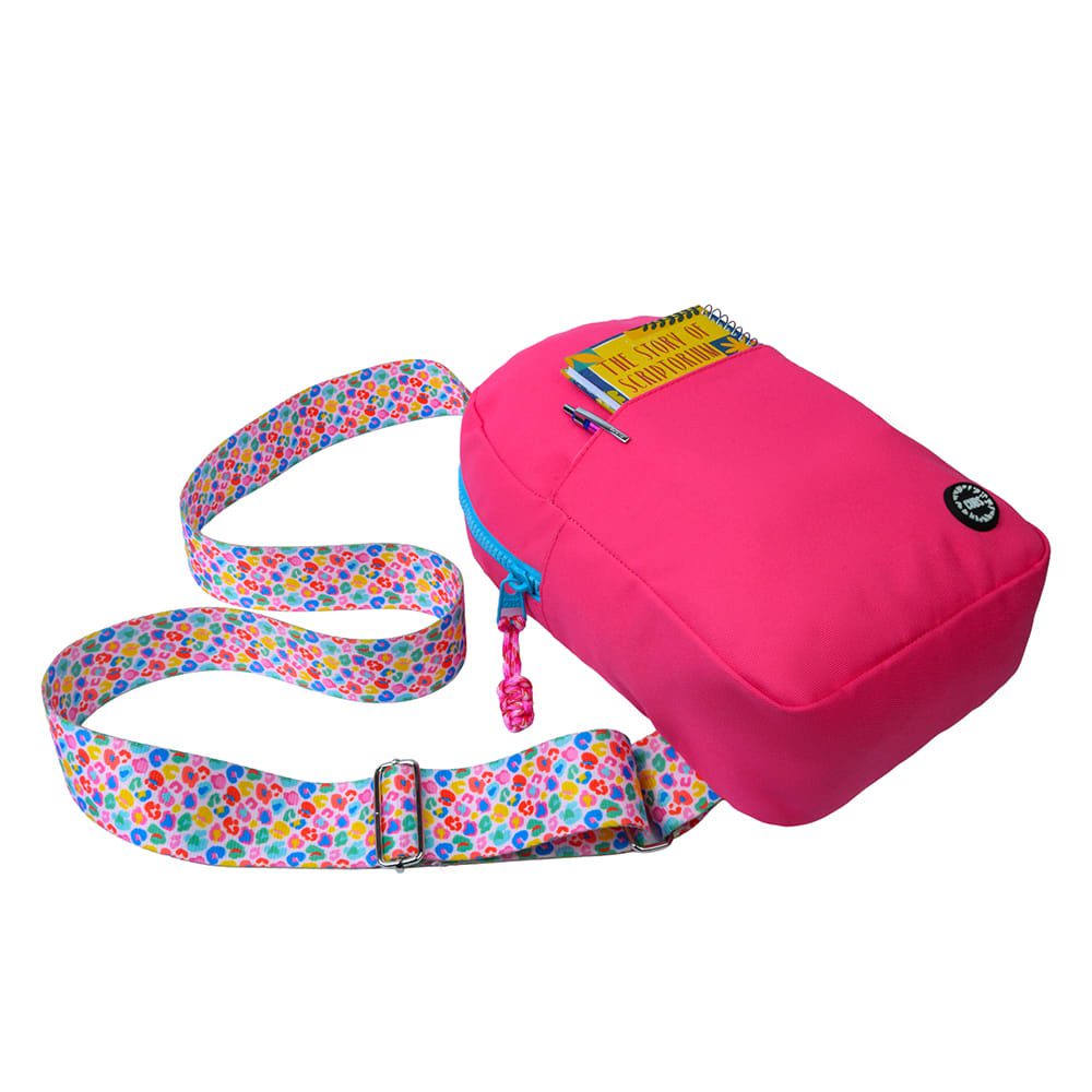 Hot Pink Sling Bag Front Pocket