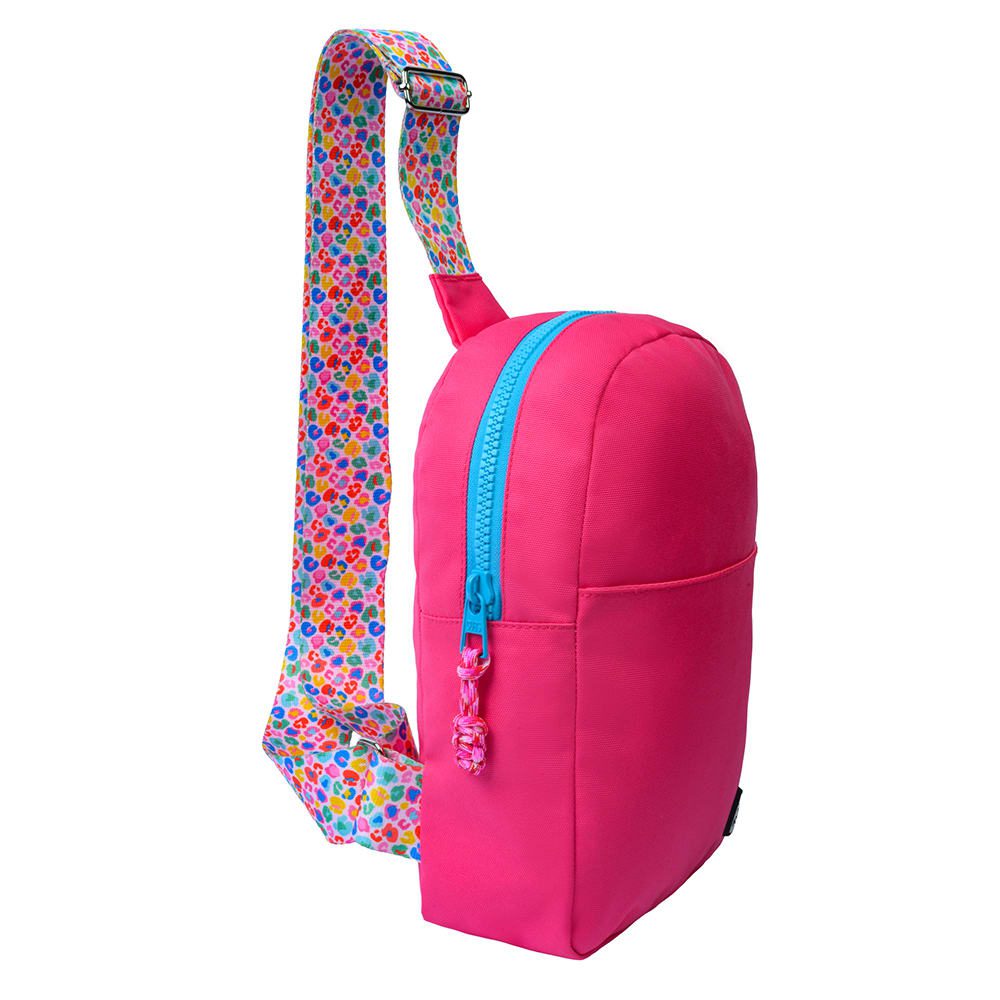 Hot Pink Sling Bag Front Pocket
