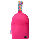 Hot Pink Sling Front Pocket Crossbody Bag