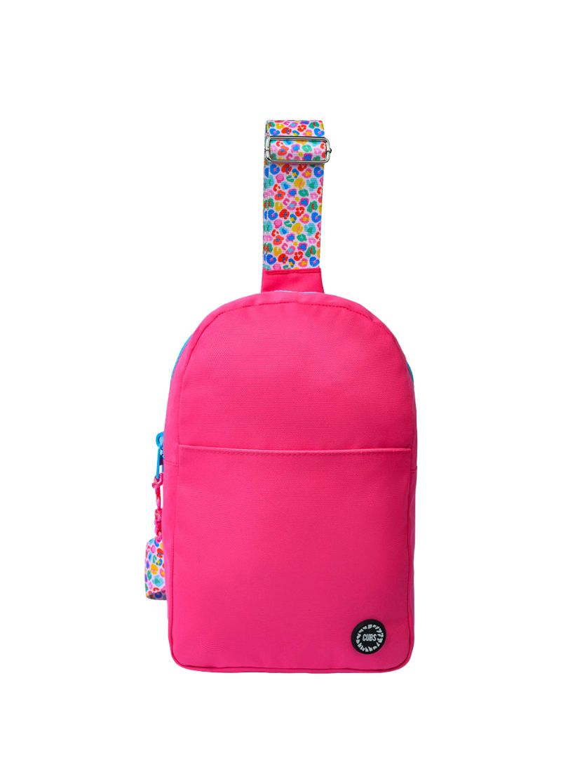 Hot Pink Sling Bag Front Pocket