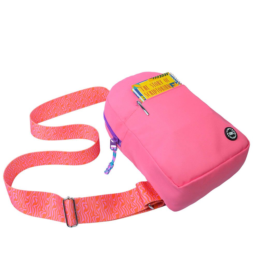 Pink Sling Bag Front Pocket