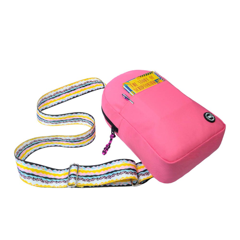 Pink/Black Sling Bag Front Pocket