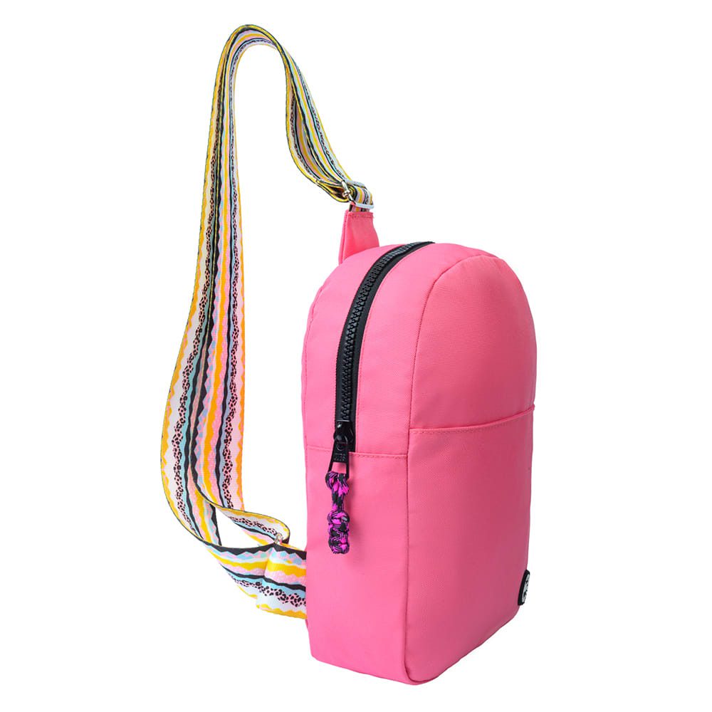 Pink/Black Sling Bag Front Pocket