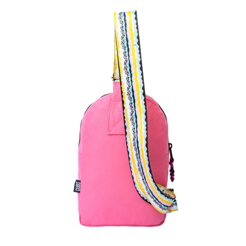 Pink/Black Sling Bag Front Pocket