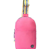 Pink/Black Sling Front Pocket Crossbody Bag