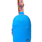 Blue/Fuchia Sling Front Pocket Crossbody Bag