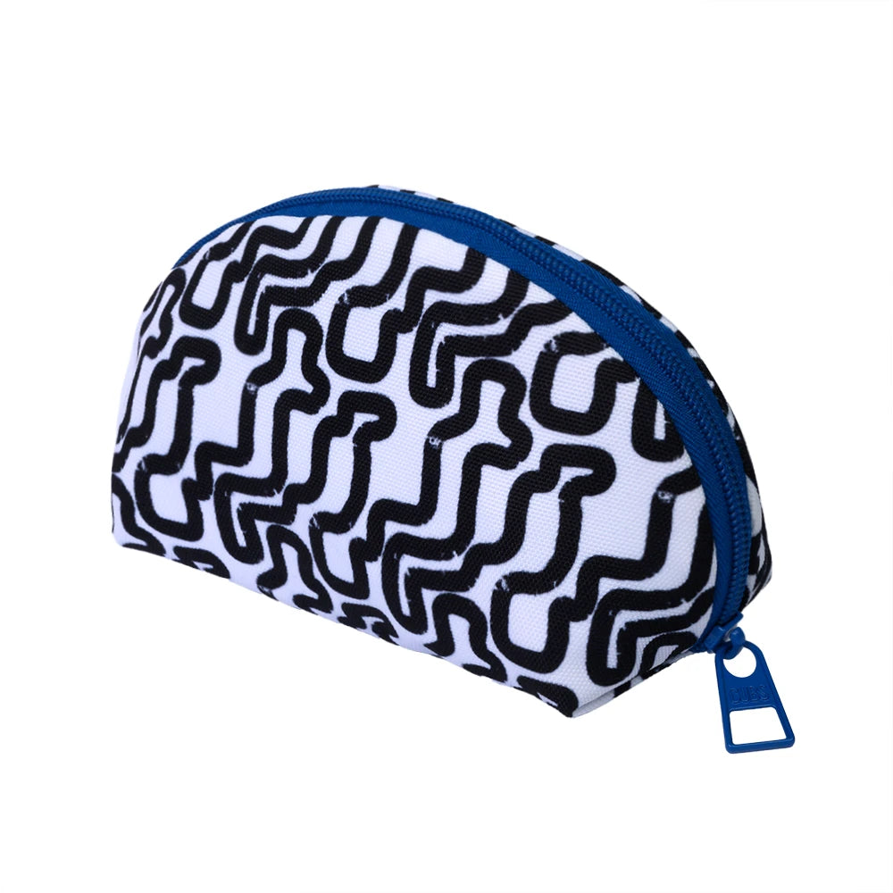 Blue Black and Yellow Make-Up Round Bags
