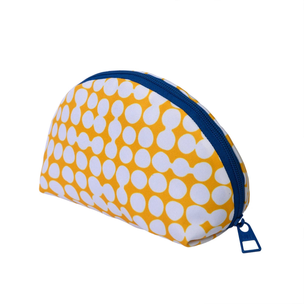 Blue Black and Yellow Make-Up Round Bags