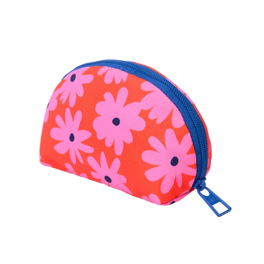 Retro Flowers Make-Up Round Bags