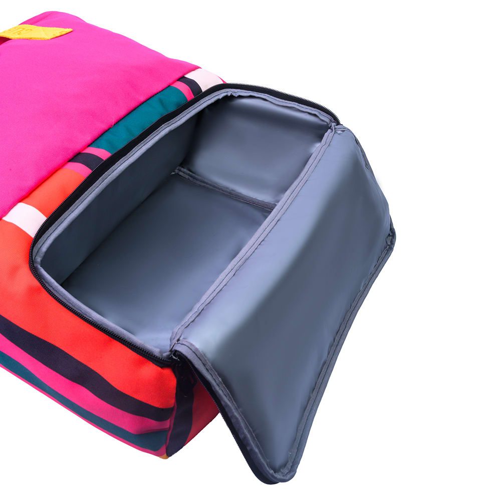 Fushia Stripes Cooler Tote