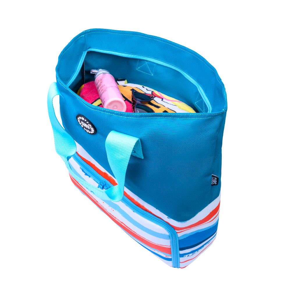 Turqoise Stripes Cooler Tote