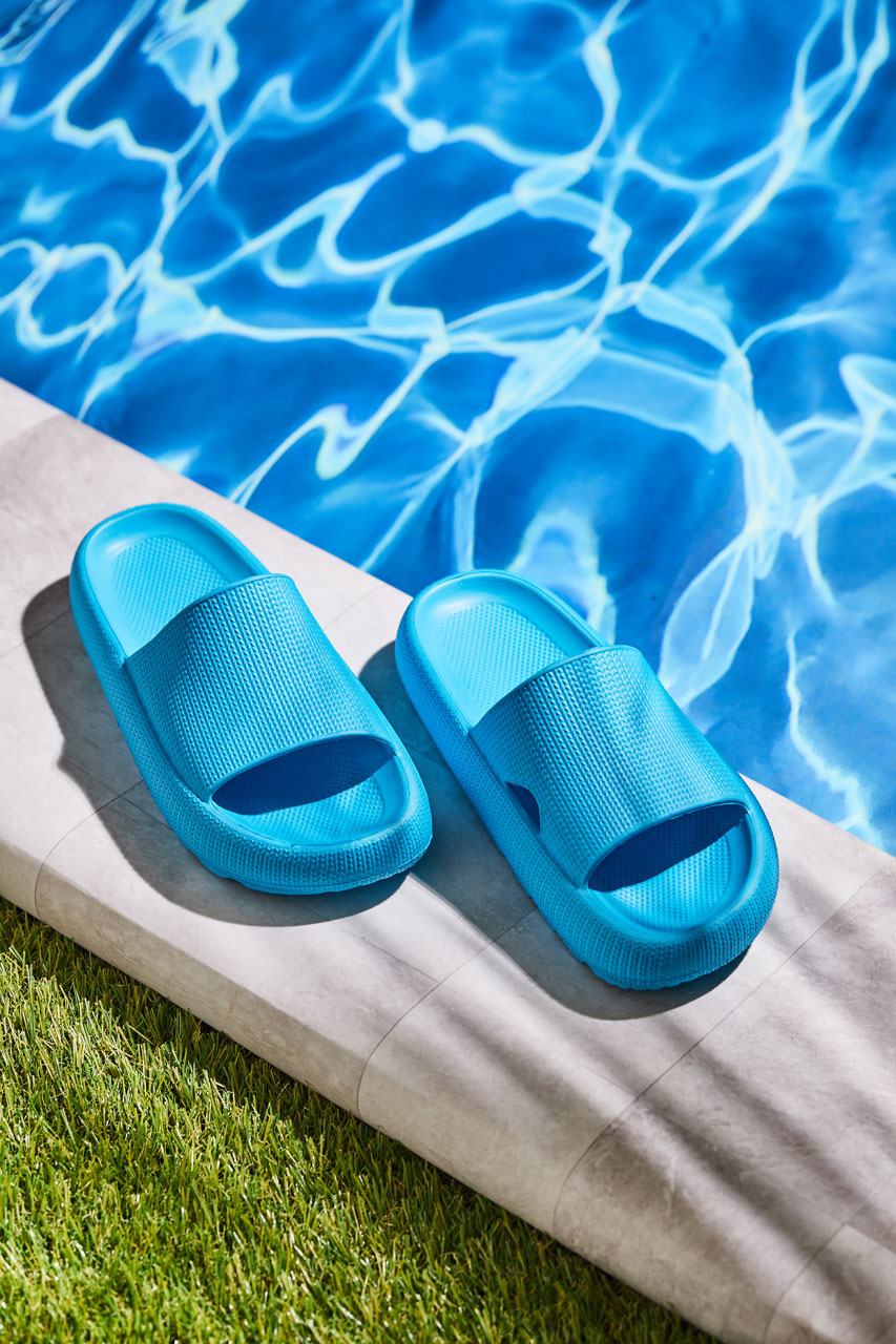 Turquoise Eva Virgo Unisex Slide