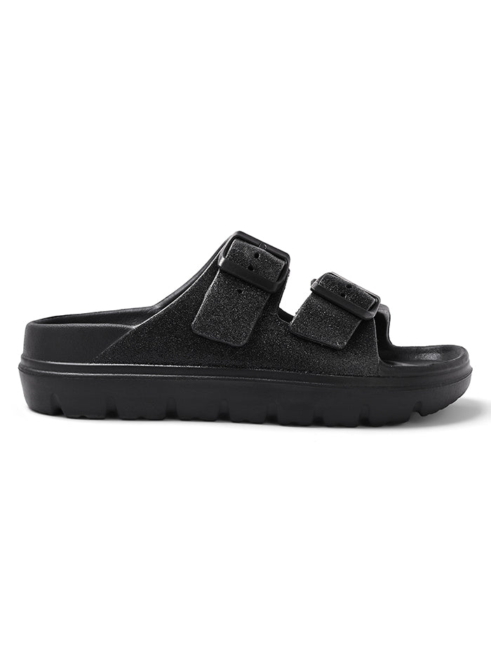 Glowy Black Safari Slide Women