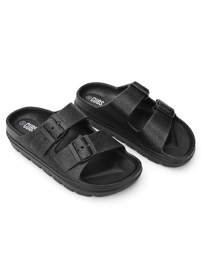 Glowy Black Safari Slide Women