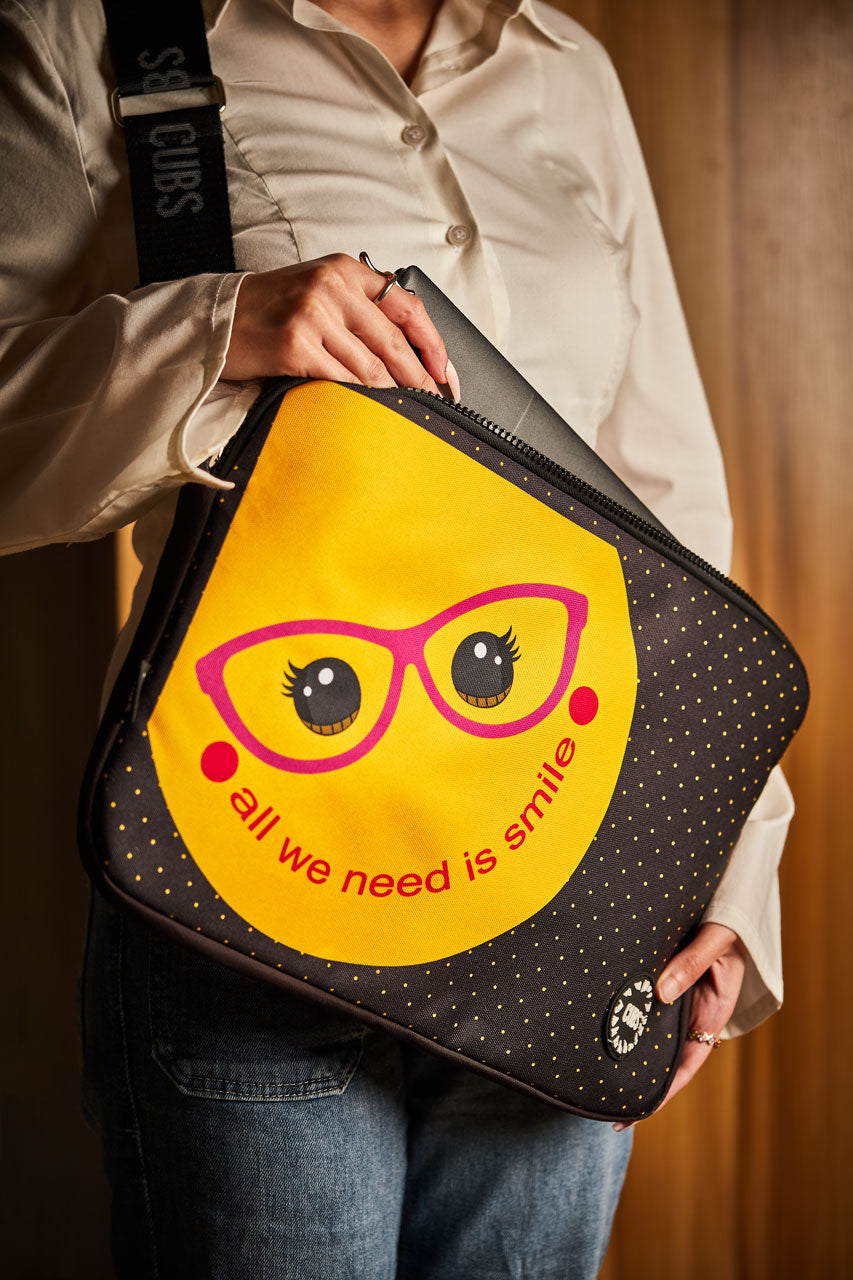 All We Need Is Smile Laptop Bag With Strap 13 Inch