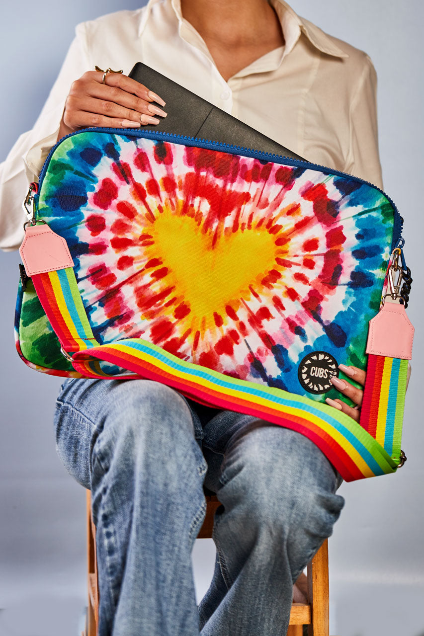 My Heart Is Tie Dye Laptop Bag With Strap 13 Inch