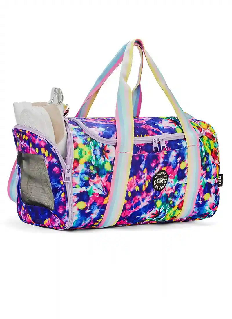 Mysterious blue Tie Dye Duffel Bag one Side Pocket