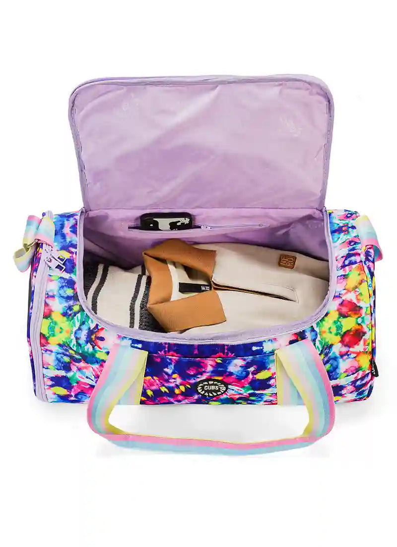 Mysterious blue Tie Dye Duffel Bag one Side Pocket