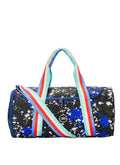 Blue Black Splashing Paint Duffel Bag one Side Pocket