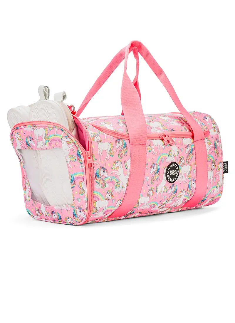 Dreamy Pink Unicorn Duffel Bag One Side Pocket