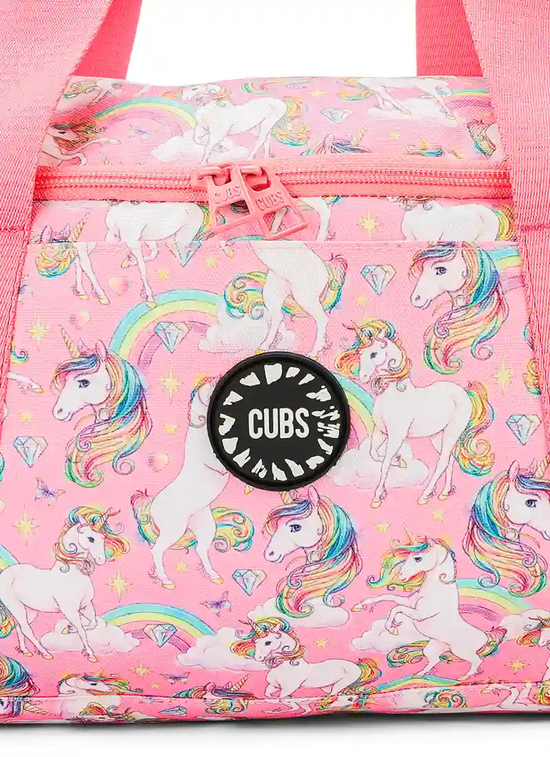 Dreamy Pink Unicorn Duffel Bag One Side Pocket