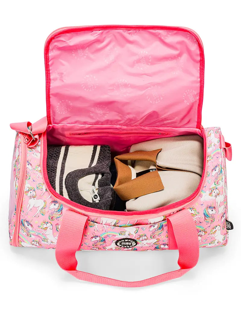 Dreamy Pink Unicorn Duffel Bag One Side Pocket