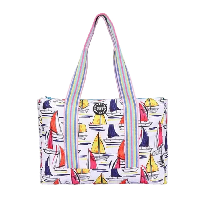 Ships and Flowers Double Face Tote Bag