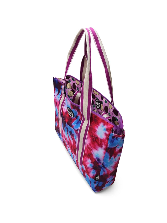 Passion Fruits And Purple Tie Dye Double Face Tote Bag