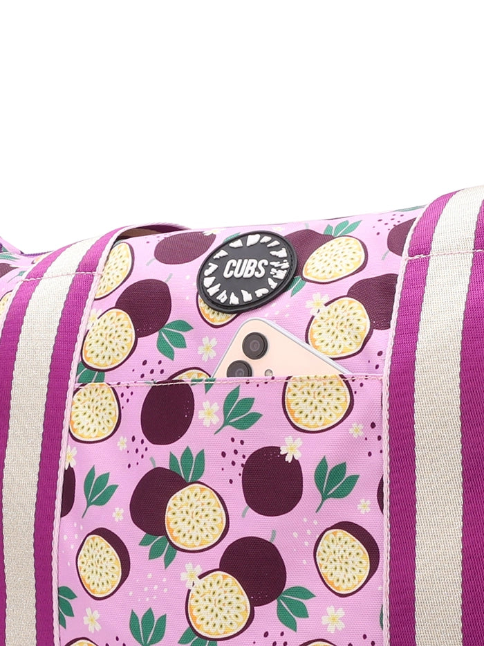 Passion Fruits And Purple Tie Dye Double Face Tote Bag
