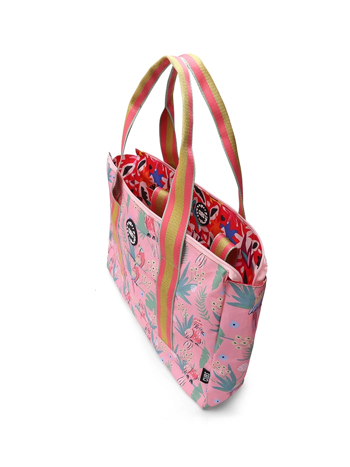 Pinkish Flowers Double Face Tote Bag