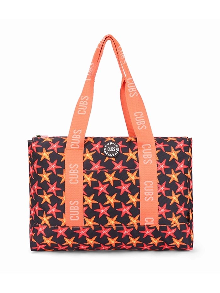 Tie Dye and Black Stars  Double Face Tote Bag
