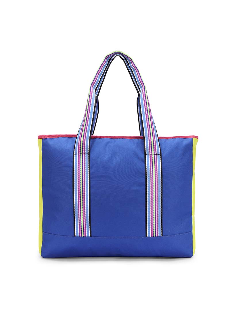Navy & Fuschia single Face Tote Bag
