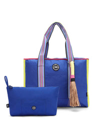 Navy & Fuschia Single Tote Bag