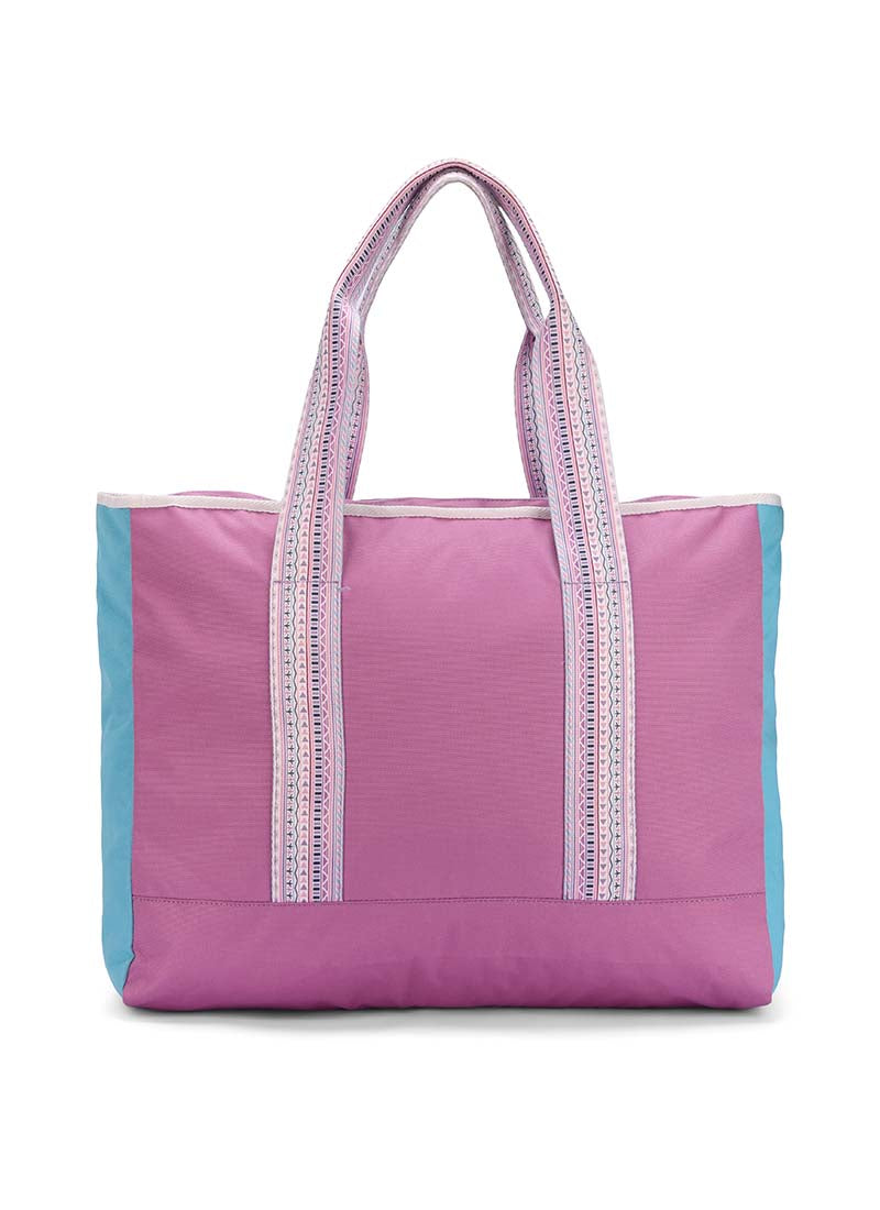Purple & White single Face Tote Bag