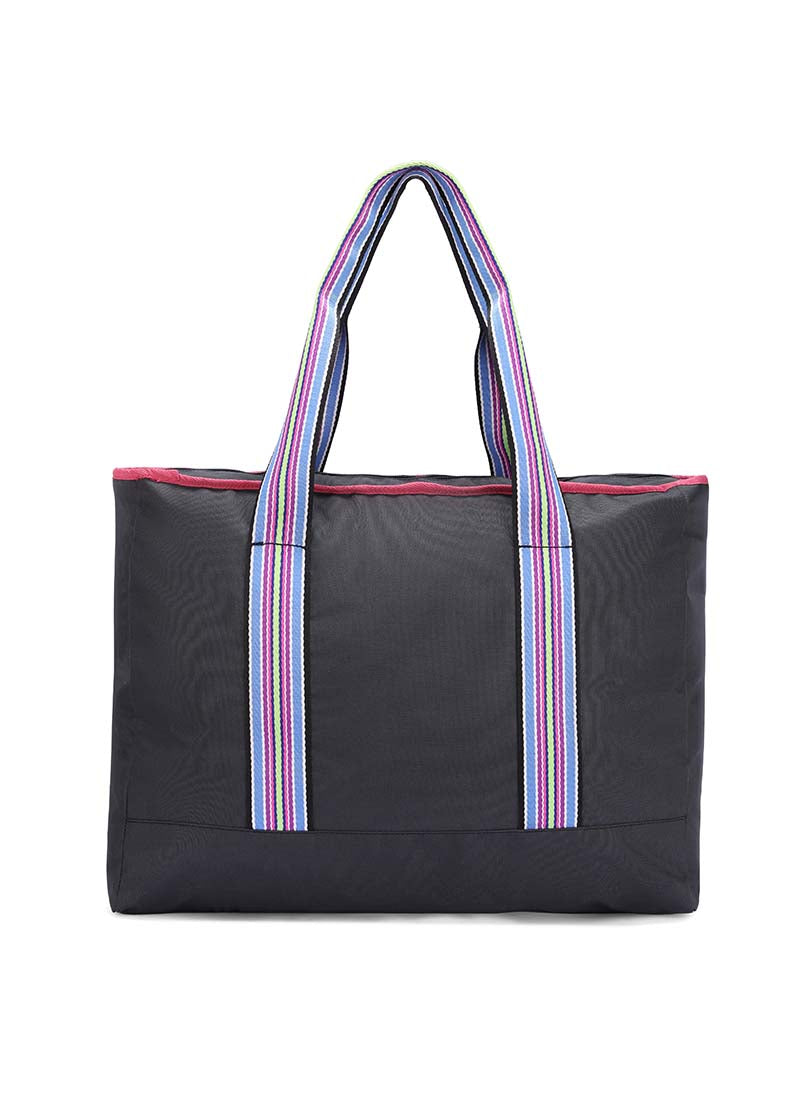 Black & Fuschia single Face Tote Bag