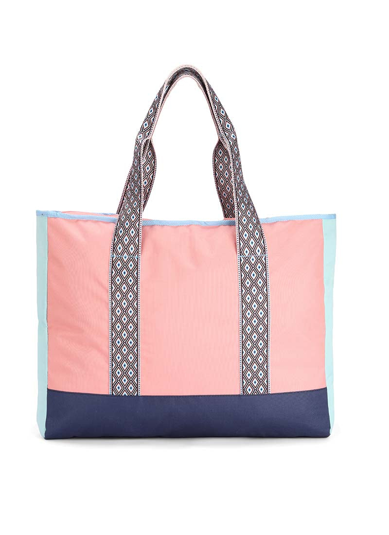 Peach & Mint Green single Face Tote Bag