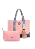 Peach & Mint Green single Face Tote Bag