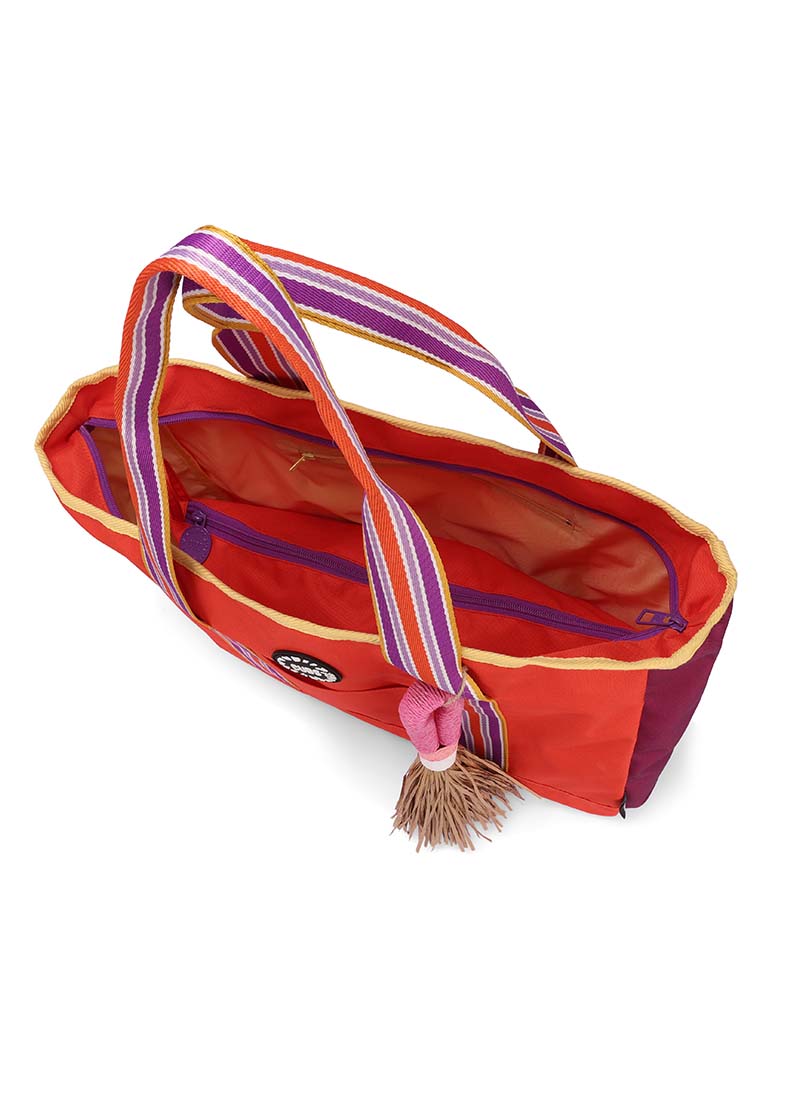 Red & Purple single Face Tote Bag