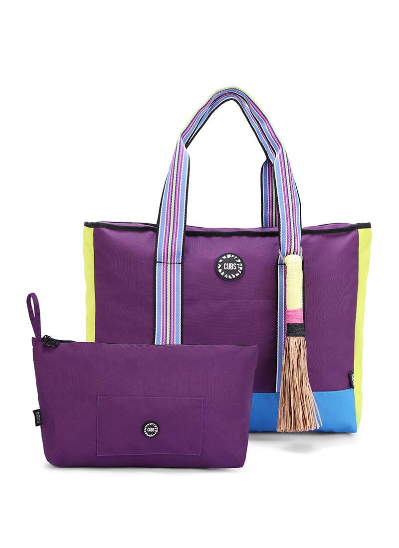 Dark Purple & Pistachio single Face Tote Bag