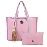 حقيبة يد بلون أرجواني فاتح ووجه واحد