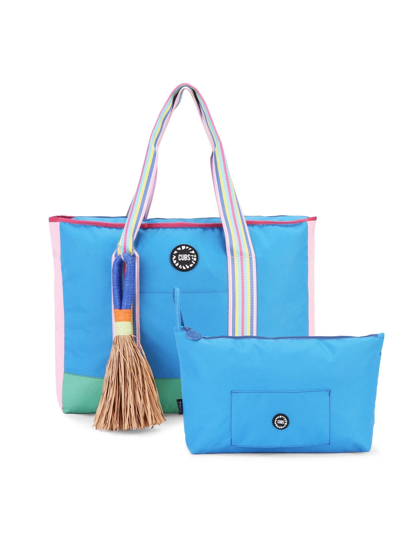 Blue & Pink single Face Tote Bag