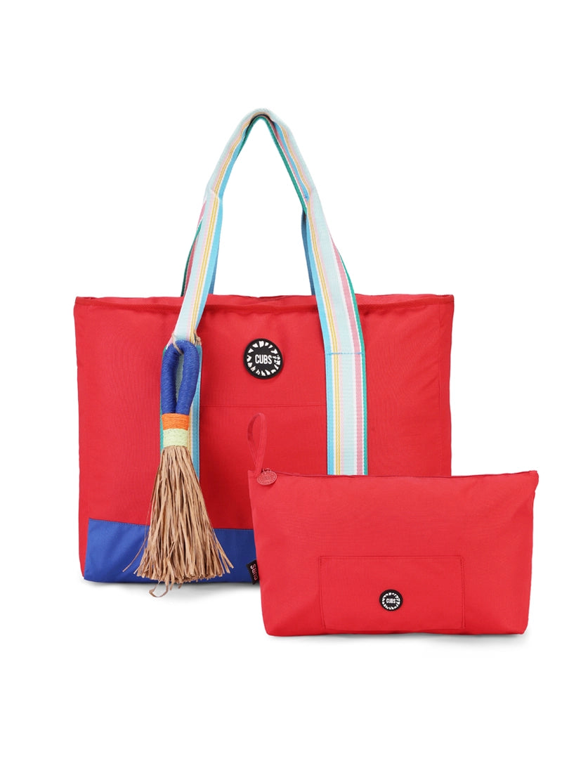 Dark Red single Face Tote Bag