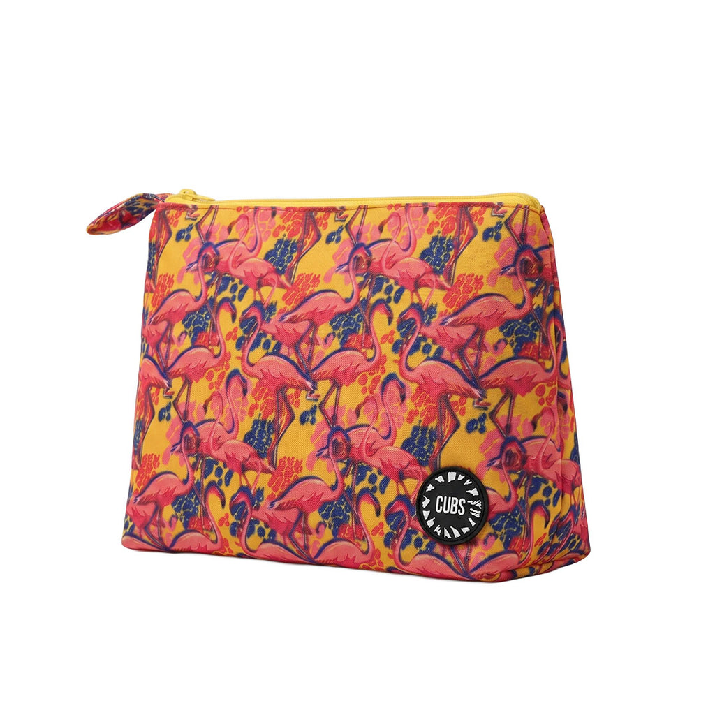 Mustard Flamingos Large Pouch