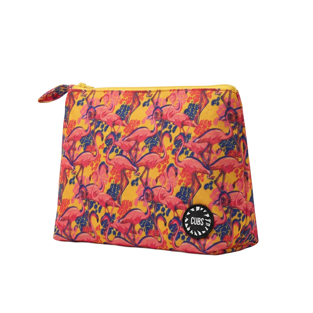 Mustard Flamingos Large Pouch