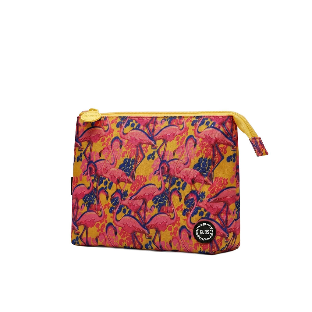Mustard Flamingos Medium Pouch