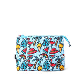 Baby Blue Flamingos Medium Pouch