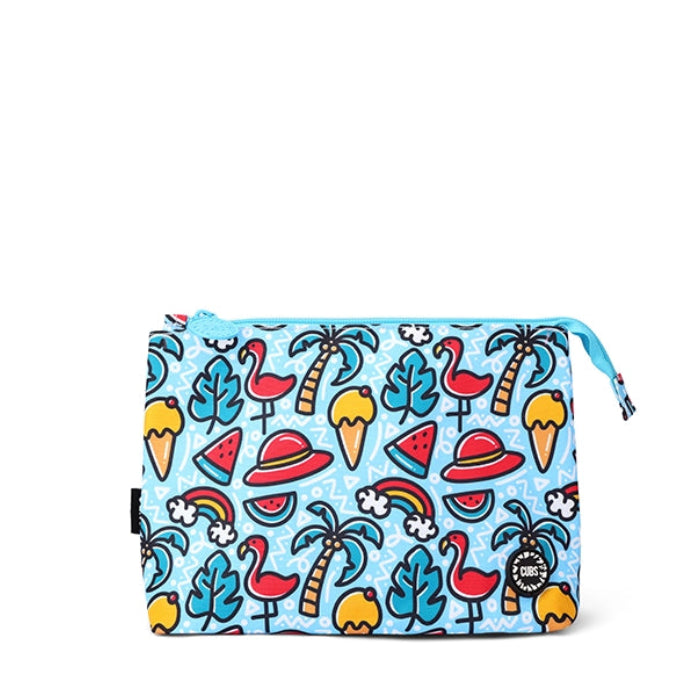 Baby Blue Flamingos Medium Pouch