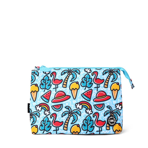 Baby Blue Flamingos Medium Pouch
