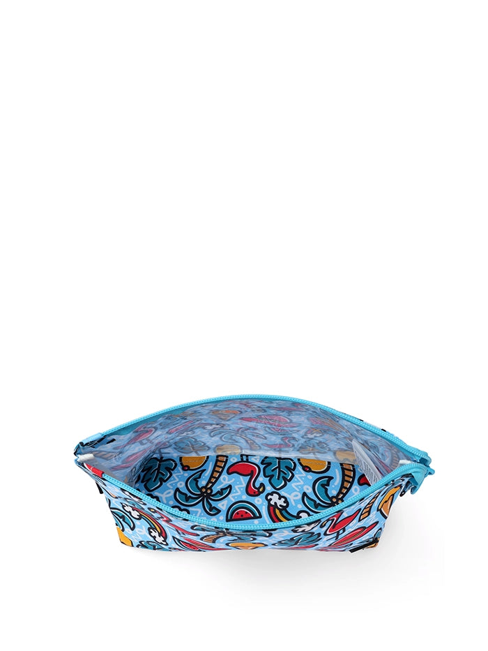 Baby Blue Flamingos Medium Pouch
