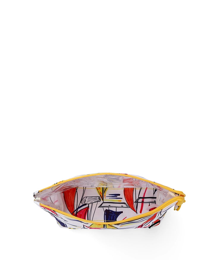 White Ships Medium Pouch